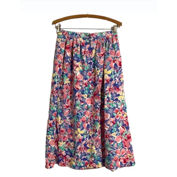 Vintage Floral Skirt w/ POCKETS - Napa Valley - Size 4 - Picture 1 of 7